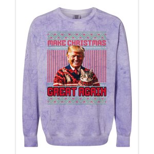 Make Christmas Great Again Xmas Funny Trump Pajamas Ugly Colorblast Crewneck Sweatshirt