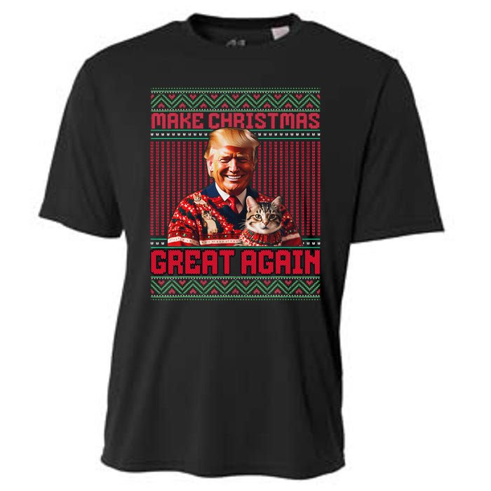 Make Christmas Great Again Xmas Funny Trump Pajamas Ugly Cooling Performance Crew T-Shirt