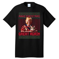 Make Christmas Great Again Xmas Funny Trump Pajamas Ugly Tall T-Shirt