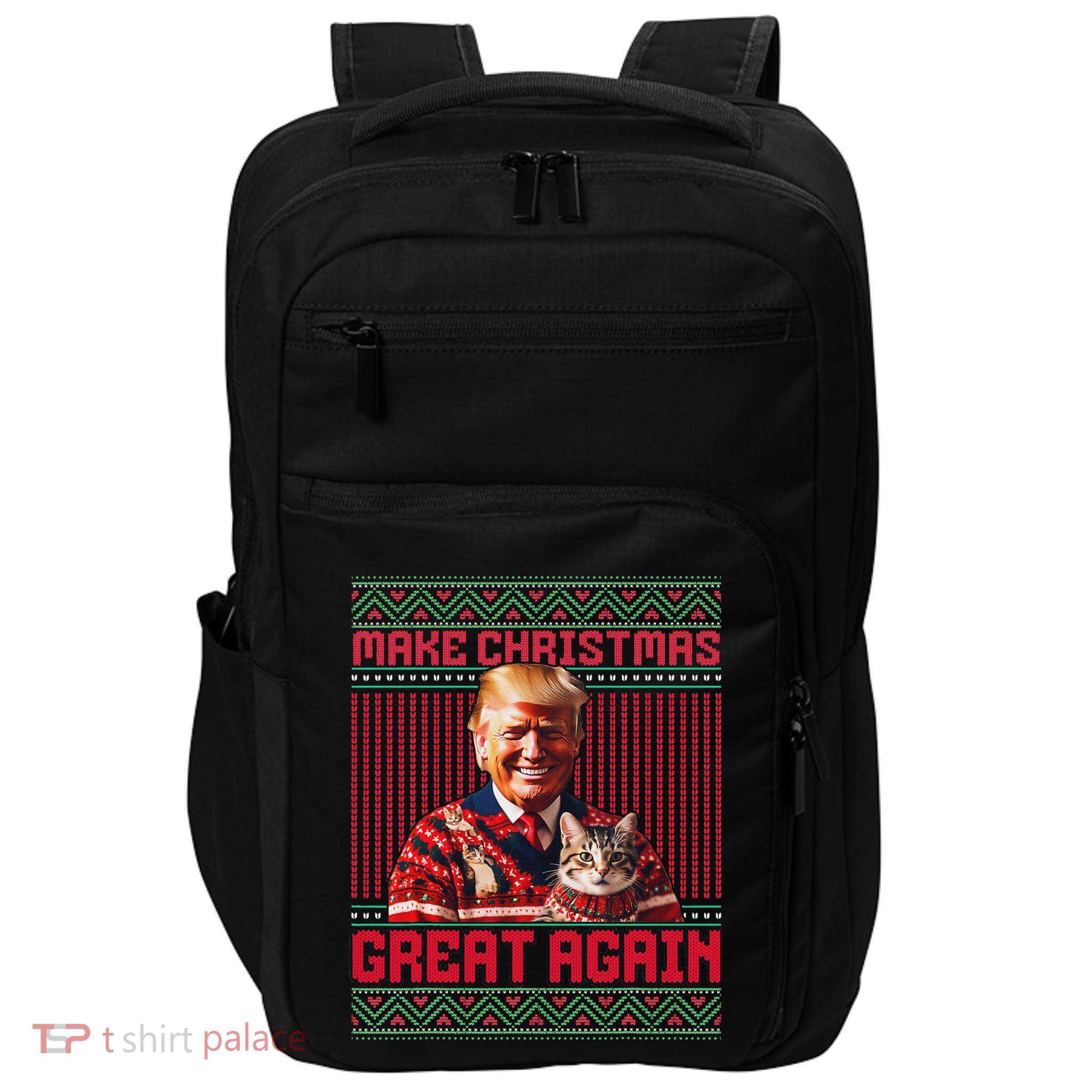 Make Christmas Great Again Xmas Funny Trump Pajamas Ugly Impact Tech Backpack