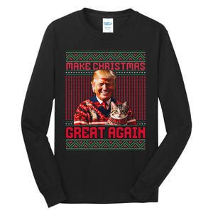 Make Christmas Great Again Xmas Funny Trump Pajamas Ugly Tall Long Sleeve T-Shirt