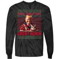 Make Christmas Great Again Xmas Funny Trump Pajamas Ugly Tie-Dye Long Sleeve Shirt