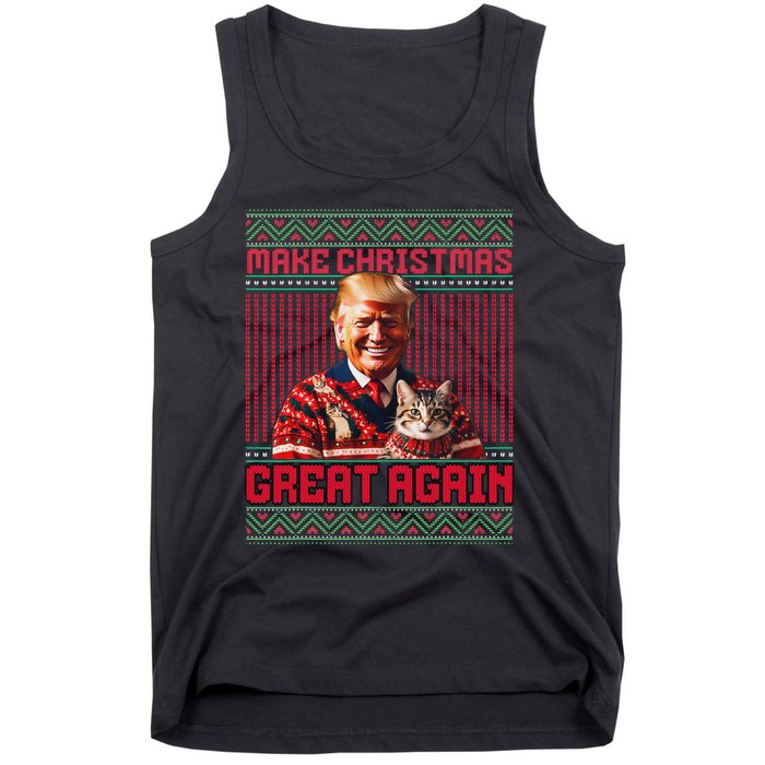 Make Christmas Great Again Xmas Funny Trump Pajamas Ugly Tank Top