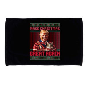 Make Christmas Great Again Xmas Funny Trump Pajamas Ugly Microfiber Hand Towel