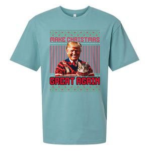 Make Christmas Great Again Xmas Funny Trump Pajamas Ugly Sueded Cloud Jersey T-Shirt