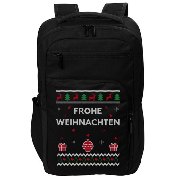 Merry Christmas German Ugly Christmas Frohe Weihnachten Impact Tech Backpack