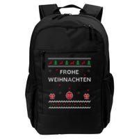 Merry Christmas German Ugly Christmas Frohe Weihnachten Daily Commute Backpack