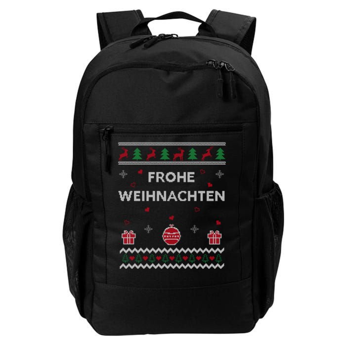 Merry Christmas German Ugly Christmas Frohe Weihnachten Daily Commute Backpack