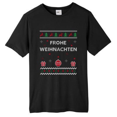 Merry Christmas German Ugly Christmas Frohe Weihnachten Tall Fusion ChromaSoft Performance T-Shirt