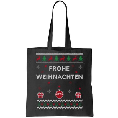 Merry Christmas German Ugly Christmas Frohe Weihnachten Tote Bag