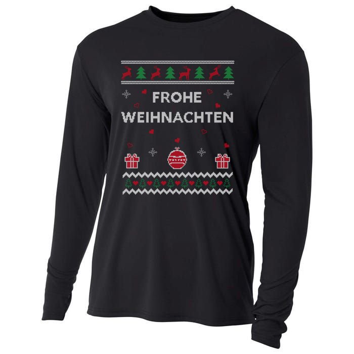 Merry Christmas German Ugly Christmas Frohe Weihnachten Cooling Performance Long Sleeve Crew