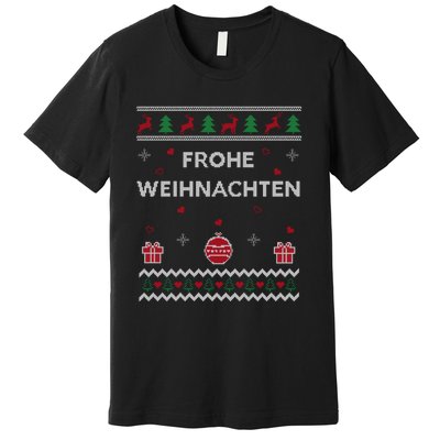 Merry Christmas German Ugly Christmas Frohe Weihnachten Premium T-Shirt