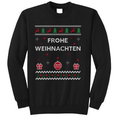 Merry Christmas German Ugly Christmas Frohe Weihnachten Tall Sweatshirt