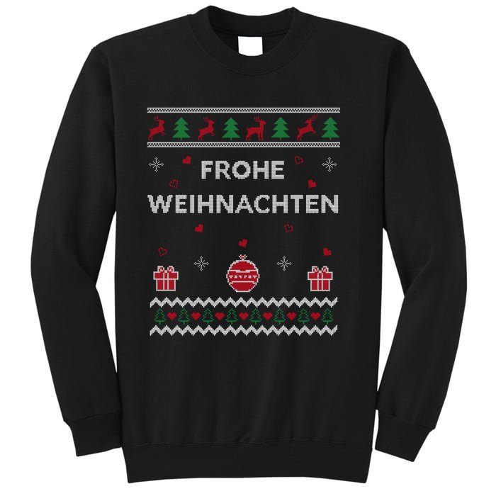 Merry Christmas German Ugly Christmas Frohe Weihnachten Tall Sweatshirt