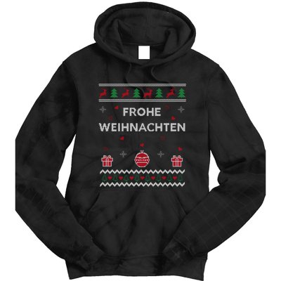 Merry Christmas German Ugly Christmas Frohe Weihnachten Tie Dye Hoodie