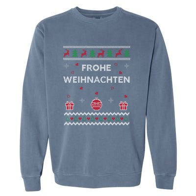 Merry Christmas German Ugly Christmas Frohe Weihnachten Garment-Dyed Sweatshirt