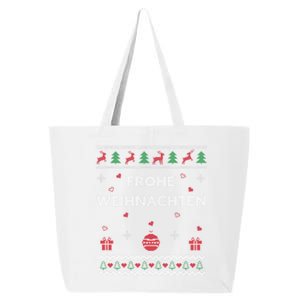 Merry Christmas German Ugly Christmas Frohe Weihnachten 25L Jumbo Tote