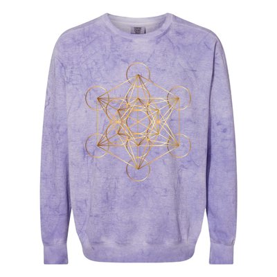 Metatron's Cube Golden Sacred Geometry Great Gift Colorblast Crewneck Sweatshirt