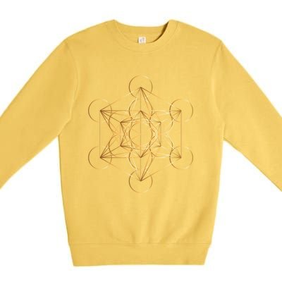 Metatron's Cube Golden Sacred Geometry Great Gift Premium Crewneck Sweatshirt