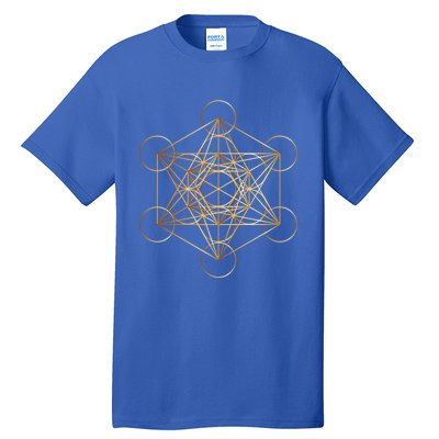 Metatron's Cube Golden Sacred Geometry Great Gift Tall T-Shirt