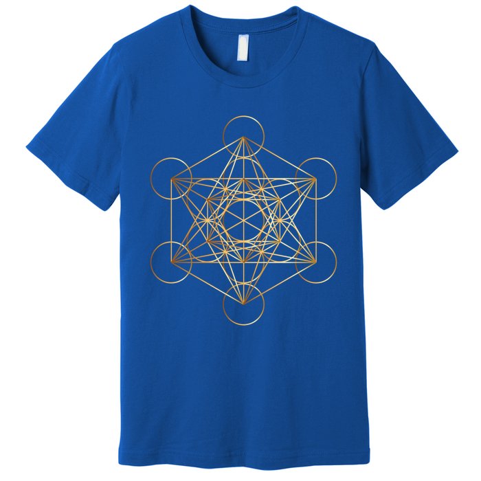 Metatron's Cube Golden Sacred Geometry Great Gift Premium T-Shirt