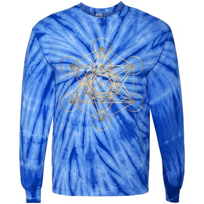 Metatron's Cube Golden Sacred Geometry Great Gift Tie-Dye Long Sleeve Shirt