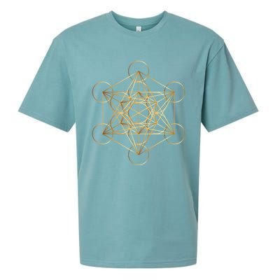 Metatron's Cube Golden Sacred Geometry Great Gift Sueded Cloud Jersey T-Shirt