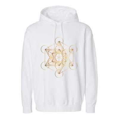 Metatron's Cube Golden Sacred Geometry Great Gift Garment-Dyed Fleece Hoodie