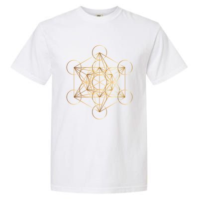 Metatron's Cube Golden Sacred Geometry Great Gift Garment-Dyed Heavyweight T-Shirt