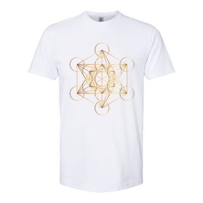 Metatron's Cube Golden Sacred Geometry Great Gift Softstyle® CVC T-Shirt