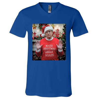 Make Christmas Great Again Funny Gift V-Neck T-Shirt