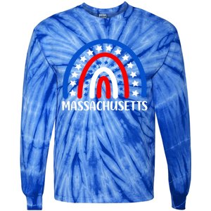 Massachusetts Cool Gift I Love Massachusetts Usa Gift Tie-Dye Long Sleeve Shirt