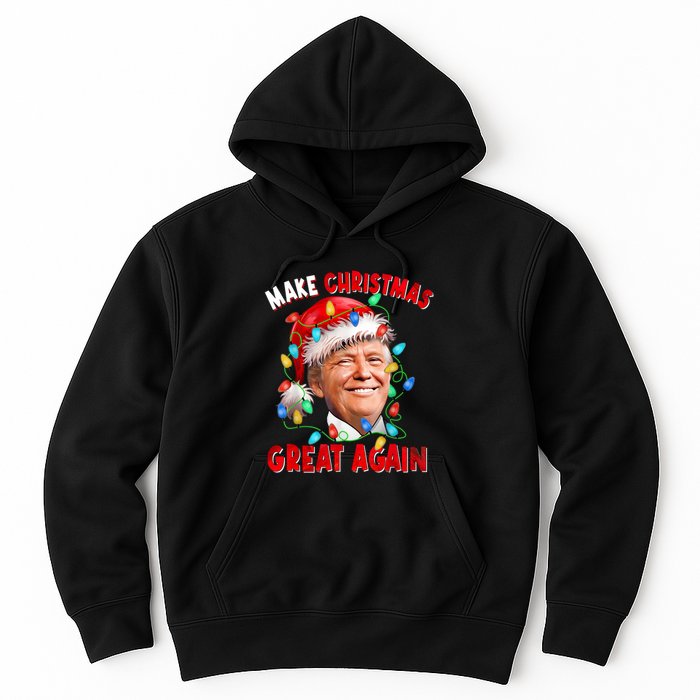 Make Christmas Great Again Funny Donald Trump Xmas Lights Hoodie