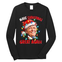 Make Christmas Great Again Funny Donald Trump Xmas Lights Long Sleeve Shirt