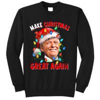 Make Christmas Great Again Funny Donald Trump Xmas Lights Sweatshirt