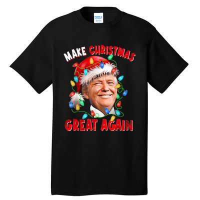 Make Christmas Great Again Funny Donald Trump Xmas Lights Tall T-Shirt