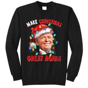 Make Christmas Great Again Funny Donald Trump Xmas Lights Tall Sweatshirt