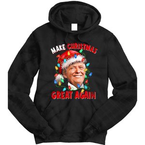 Make Christmas Great Again Funny Donald Trump Xmas Lights Tie Dye Hoodie