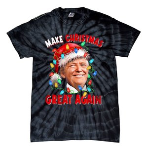 Make Christmas Great Again Funny Donald Trump Xmas Lights Tie-Dye T-Shirt