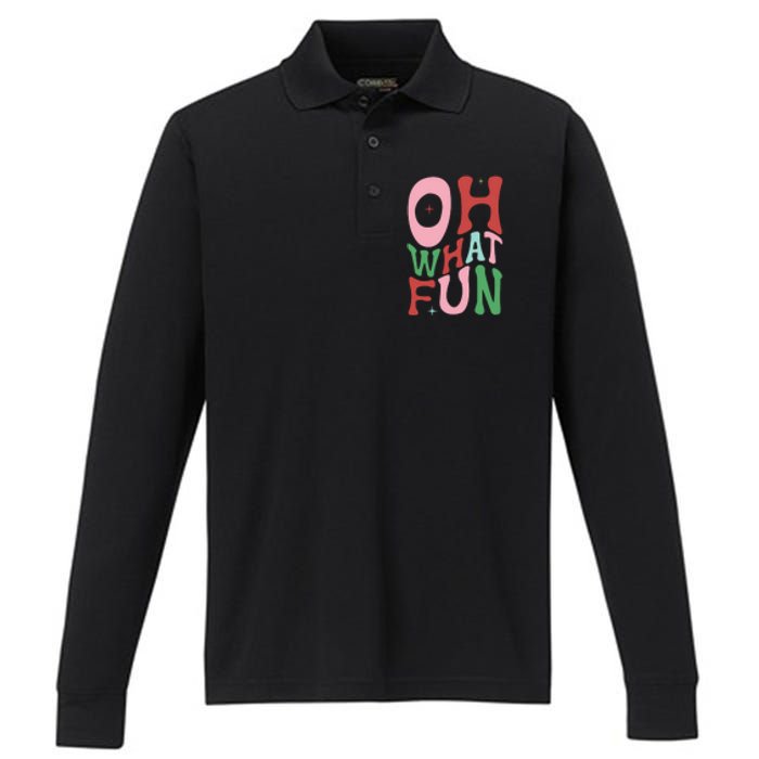 Merry Christmas Gifts Oh What Fun Xmas Gifts Performance Long Sleeve Polo