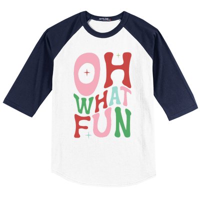 Merry Christmas Gifts Oh What Fun Xmas Gifts Baseball Sleeve Shirt