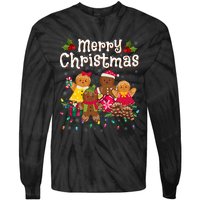 Merry Christmas Gingerbread Cookies Tie-Dye Long Sleeve Shirt