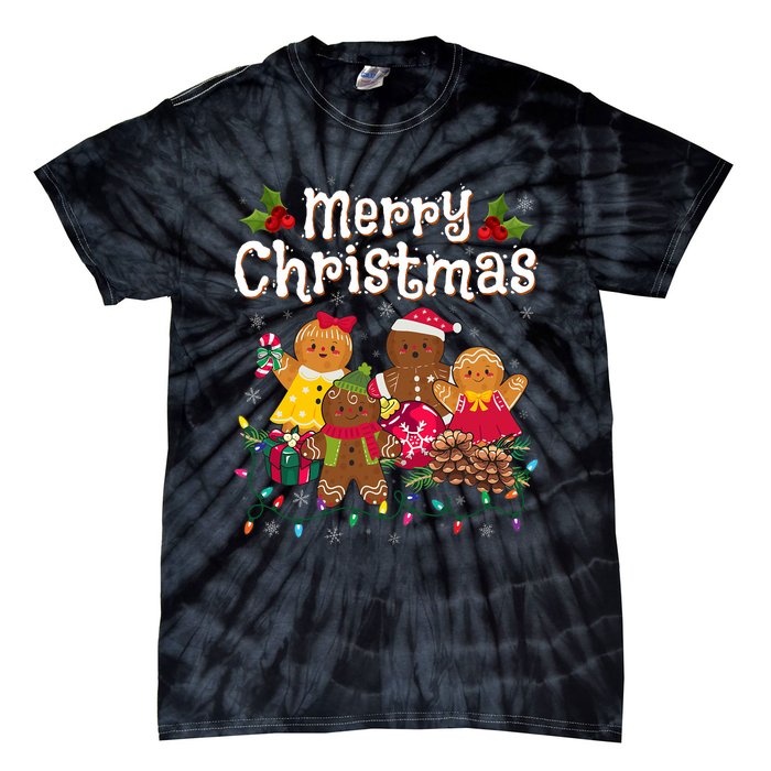 Merry Christmas Gingerbread Cookies Tie-Dye T-Shirt