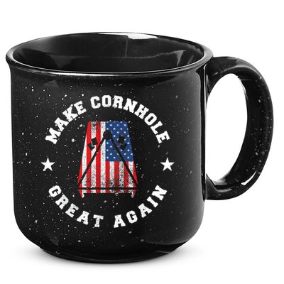 Make Cornhole Great Again Funny USA 15oz Campfire Ceramic Mug