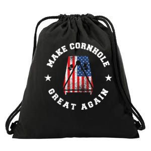 Make Cornhole Great Again Funny USA Drawstring Bag