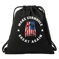 Make Cornhole Great Again Funny USA Drawstring Bag