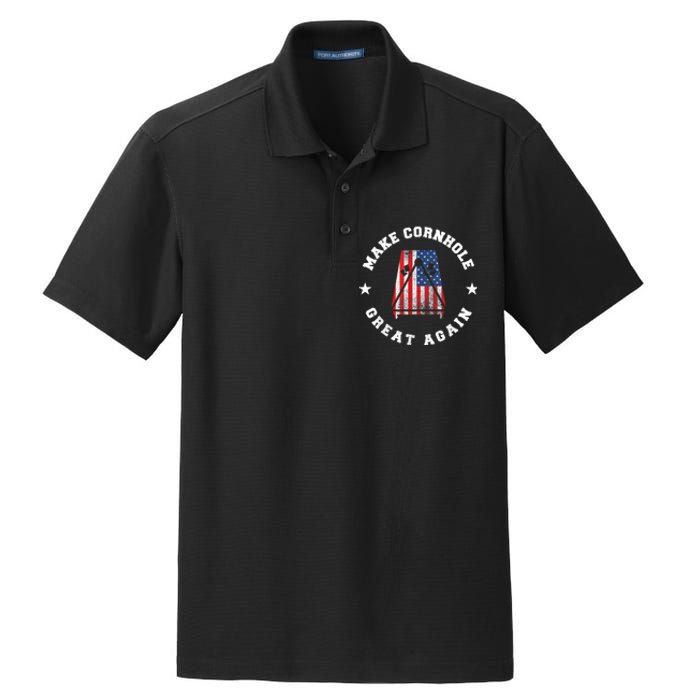 Make Cornhole Great Again Funny USA Dry Zone Grid Polo