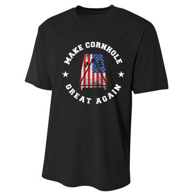 Make Cornhole Great Again Funny USA Performance Sprint T-Shirt