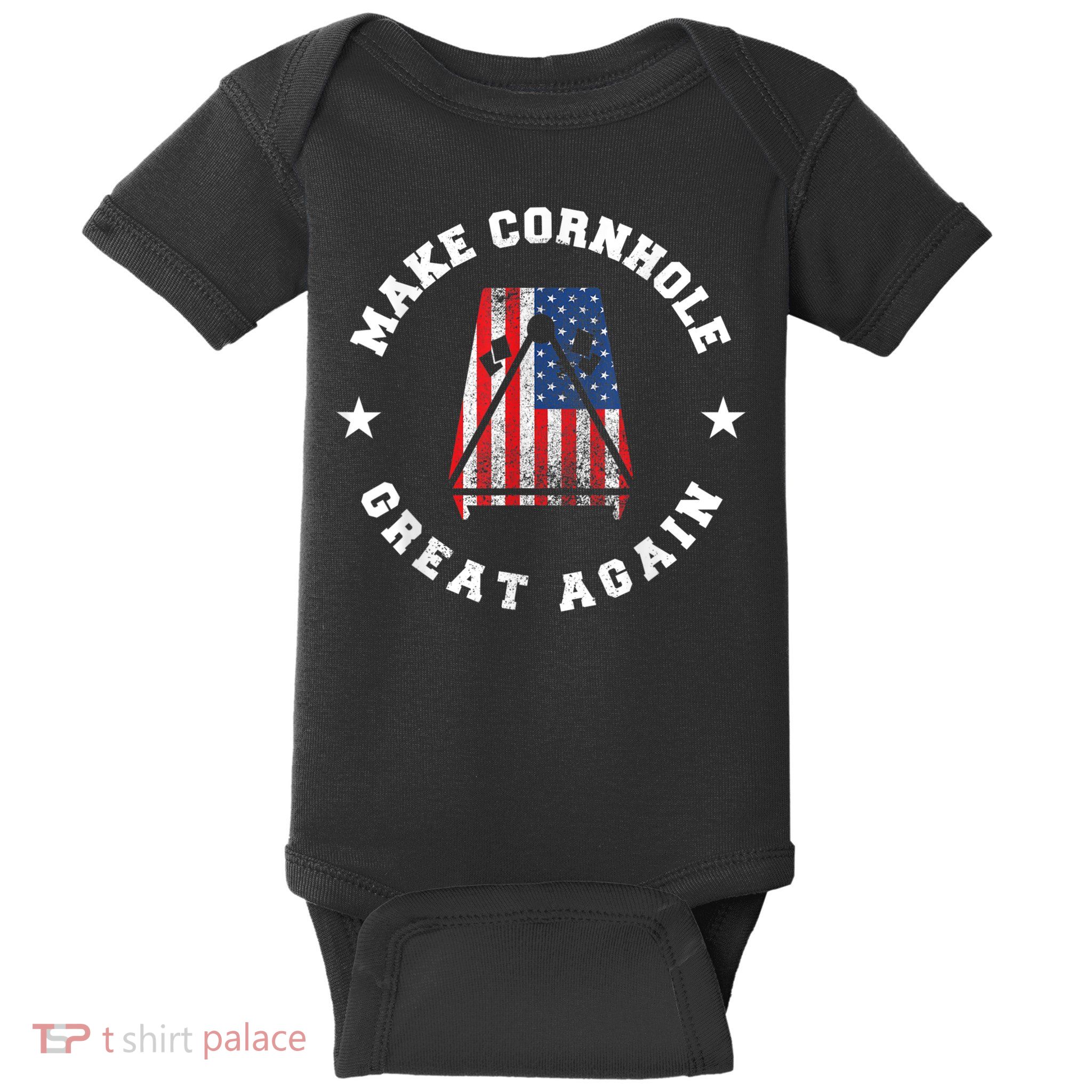 Make Cornhole Great Again Funny USA Baby Bodysuit