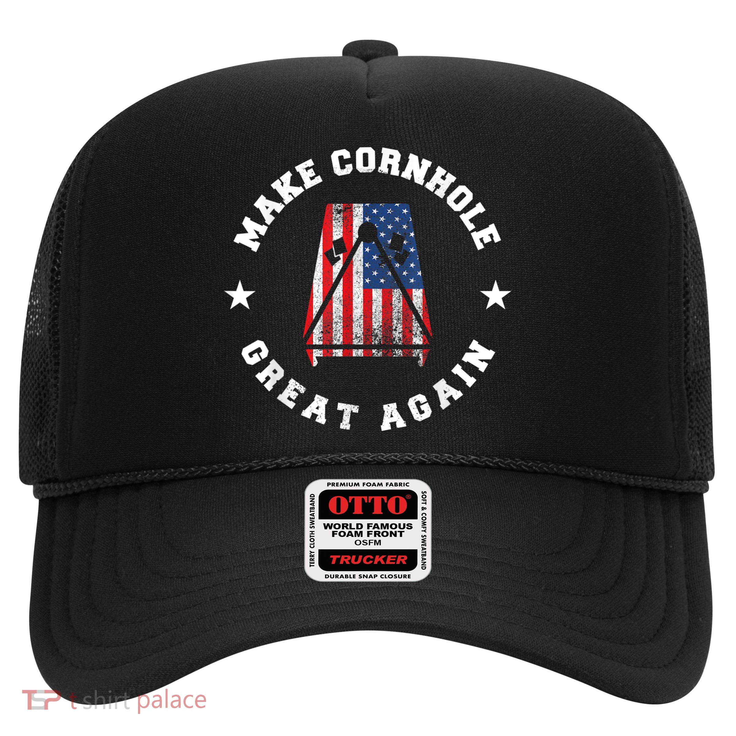 Make Cornhole Great Again Funny USA Trucker Hat